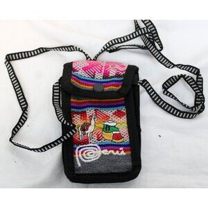 Peruvian Passport Pouch Wallet Phone Padded Native Textile Lanyard Llama Woman